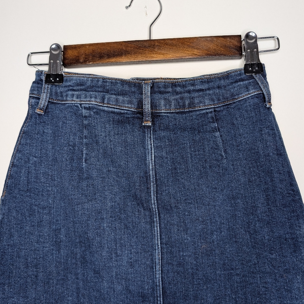 H&M Girls Kids Button Up A Line Blue Casual Mini Jean Skirt Size 10-11 Years - Picture 12 of 16